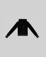 VELOUR PLUSH TRACKSUIT JACKET WITH FUR - BLACK [FINAL SALE] thumbnail 5