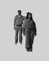 UNISEX ASYMMETRICAL ACID WASH JOGGERS - BLACK [FINAL SALE] thumbnail 2