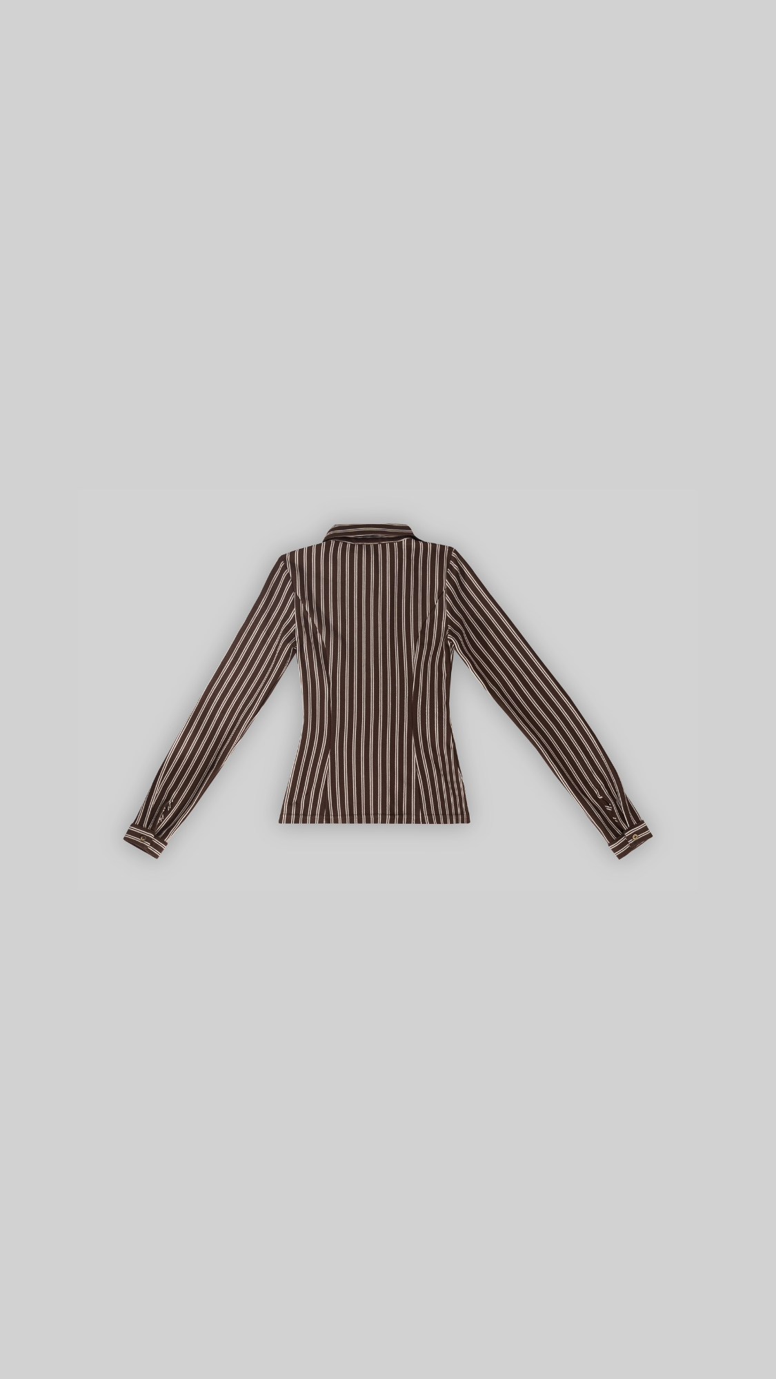 STRIPED V BUTTON TOP (ESPRESSO)