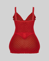 BUSTIER NIGHT CAP MINI DRESS (CHERRY) thumbnail 3