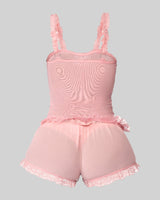 LOVE ME NOT SCALLOPED MESH SHORTS (BABY PINK) thumbnail 5