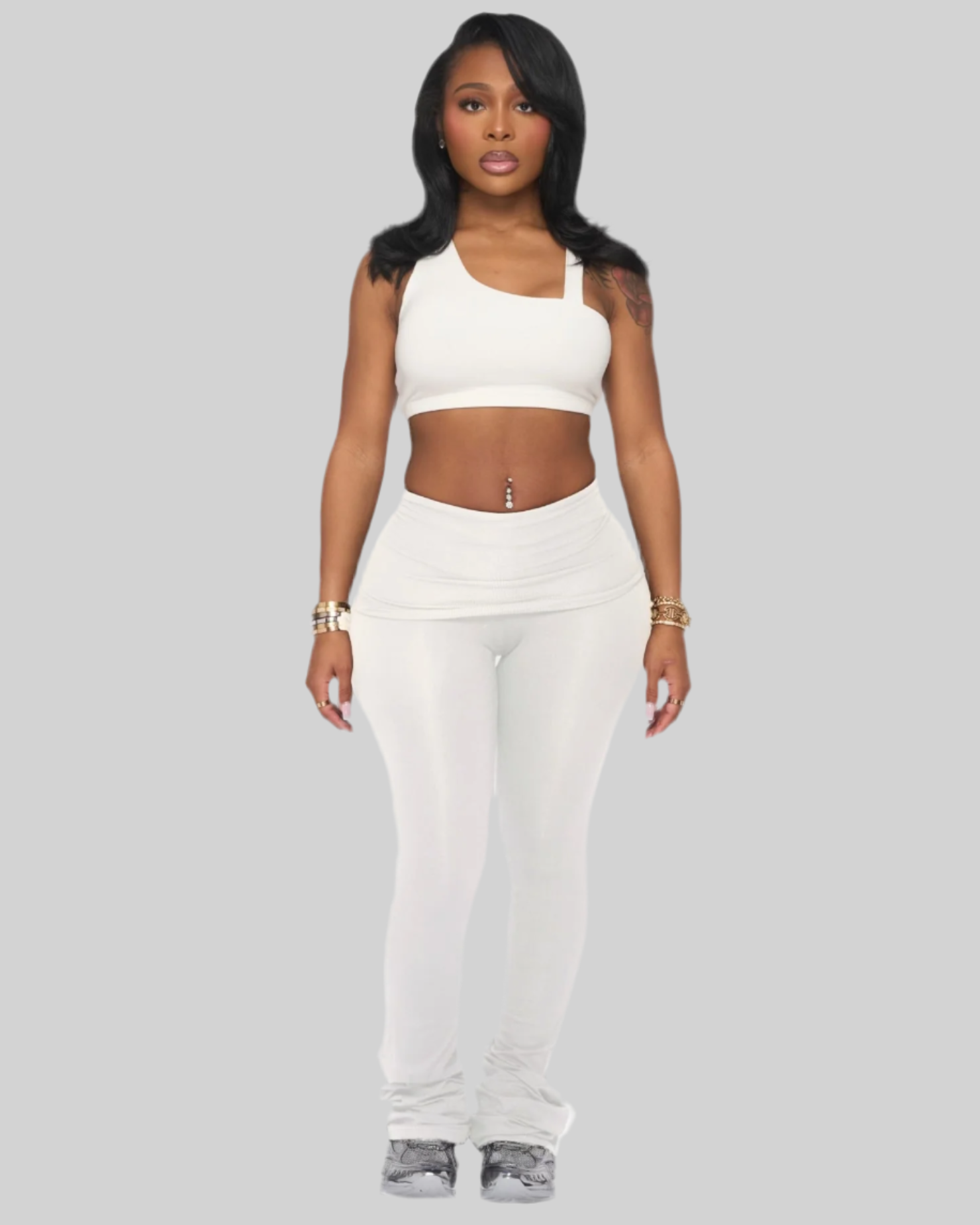 3.0 SEAMLESS FOLD OVER PANTS (WHITE)