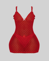BUSTIER NIGHT CAP MINI DRESS (CHERRY) thumbnail 2