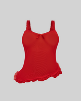 LOVE ME NOT SCALLOPED MESH TOP (CHERRY) thumbnail 2