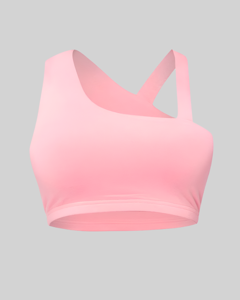 ASYMMETRICAL GYM BRA TOP (PINK)