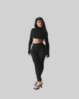 BASICS RIBBED LEGGINGS - BLACK [FINAL SALE] thumbnail 2