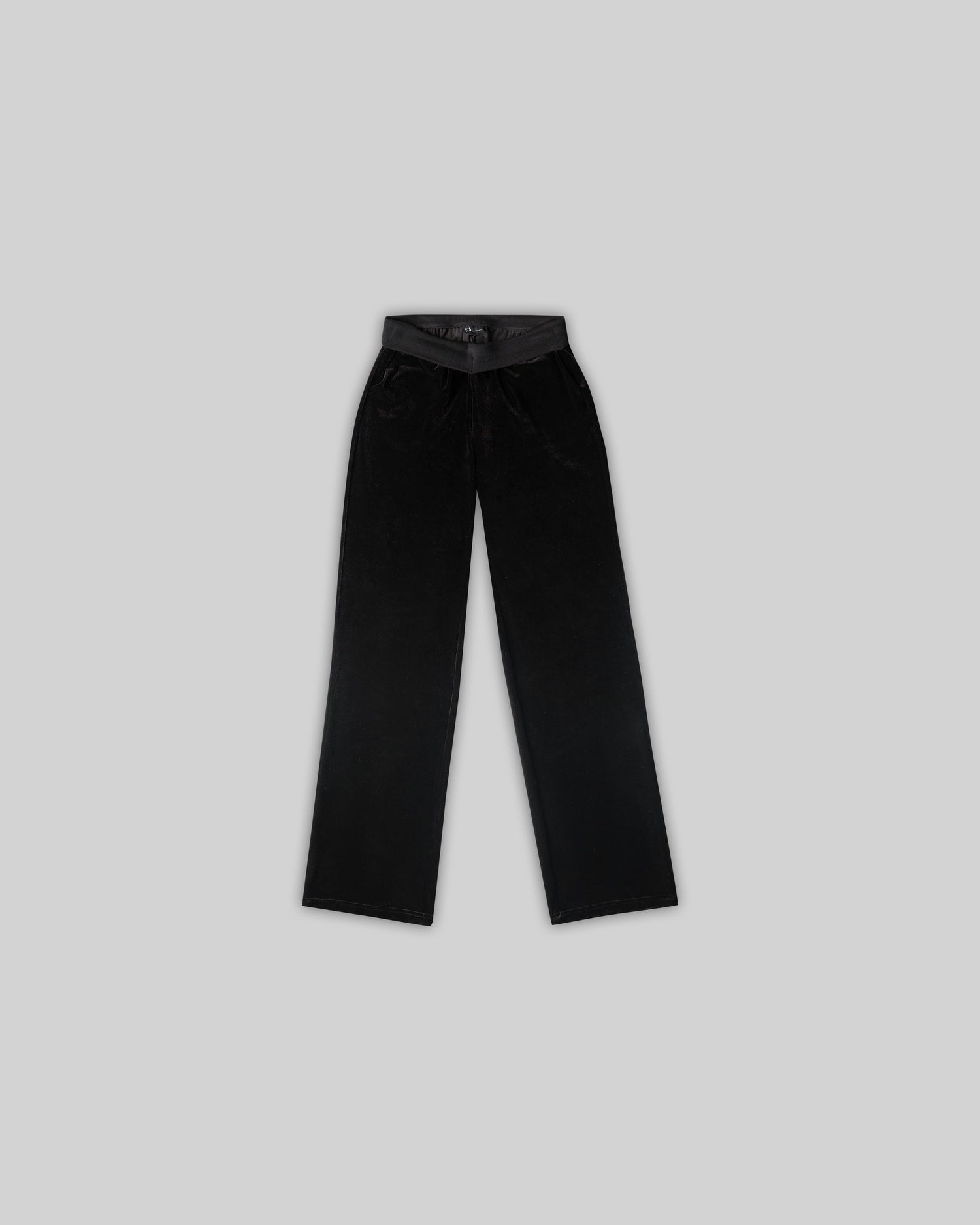 VELOUR PLUSH TRACKSUIT JOGGERS - BLACK [FINAL SALE]