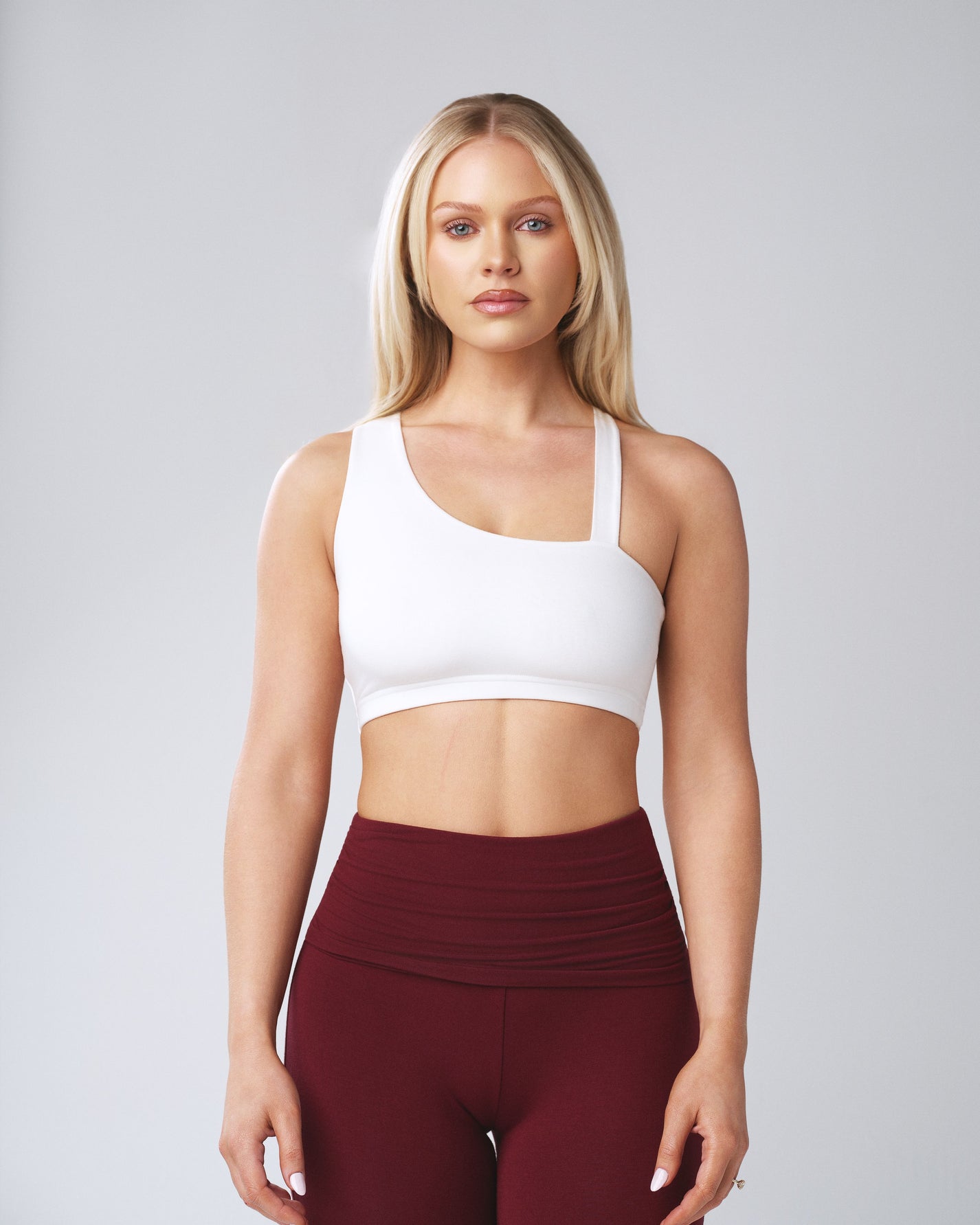 ASYMMETRICAL LOUNGE BRA TOP (WHITE)