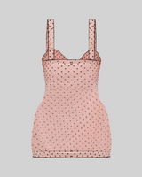 BUSTIER NIGHT CAP MINI DRESS (BABY PINK) thumbnail 3