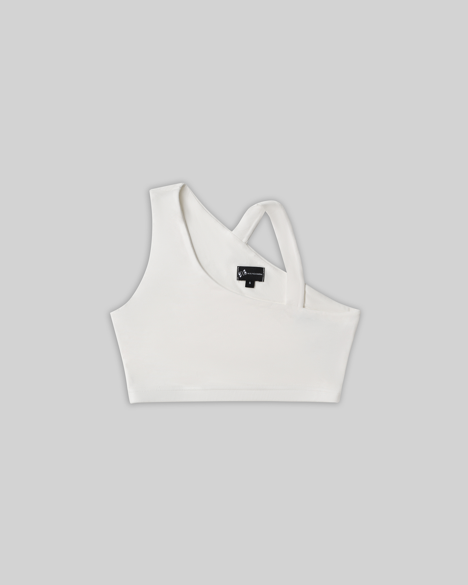 ASYMMETRICAL LOUNGE BRA TOP (WHITE)