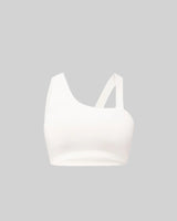 ASYMMETRICAL GYM BRA TOP (WHITE) thumbnail 1