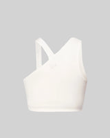 ASYMMETRICAL GYM BRA TOP (WHITE) thumbnail 2