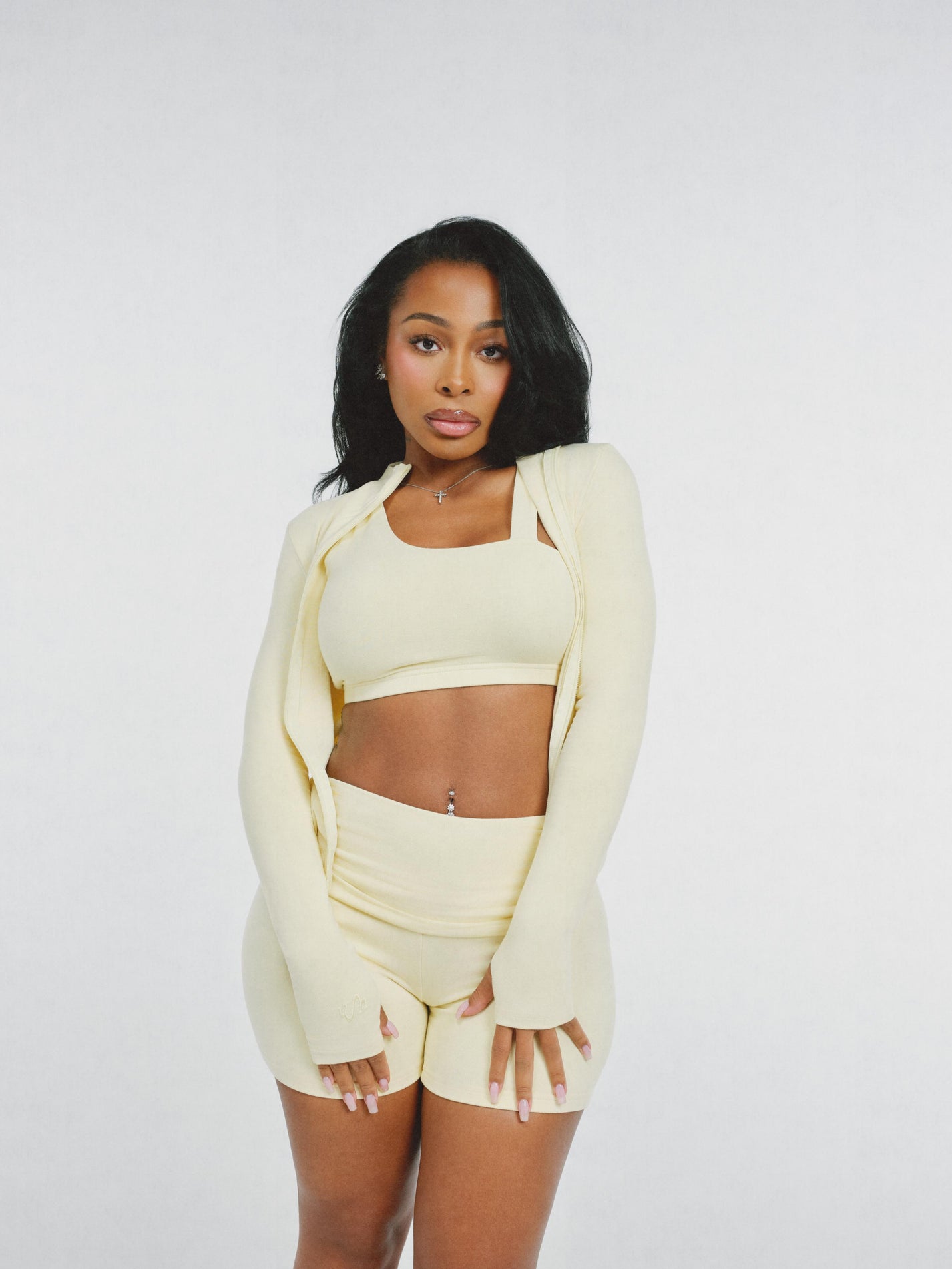 BASICS ASYMMETRICAL BRA TOP (BUTTER)